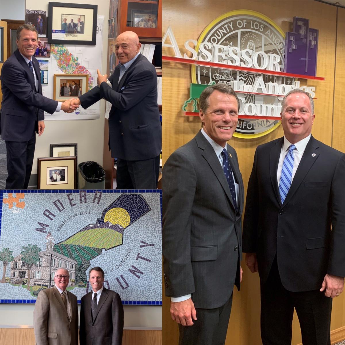 Ted Gaines with Fresno County Assessor Paul Dictos LA County Assessor Jeffrey Prang and Madera County Assessor Gary Svanda