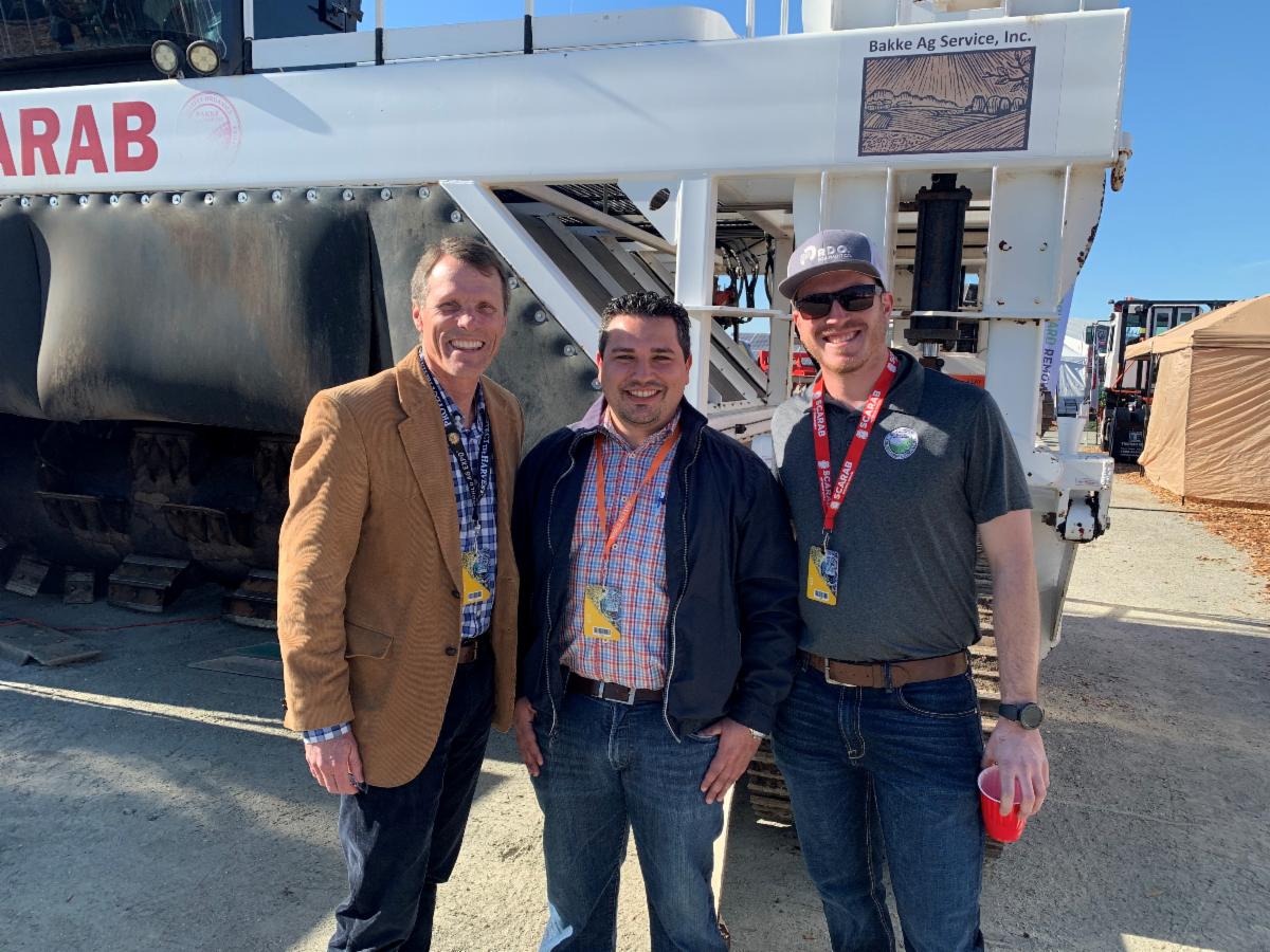 Member Ted Gaines with Tulare County Supervisor Kuyler Crocker (District 1) and a representative from Bakke Ag Compost