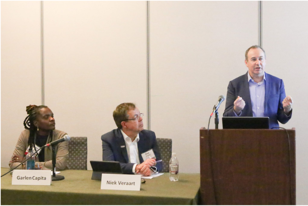 Garlen Capita, Senior Associate/Urban Designer, WRT; moderator Niek Veraart, Senior Vice President and National Practice Lead – Planning, Michael Baker International, Inc.; and Andrew Salkin, Founding Principal, Resilient Cities Catalyst.