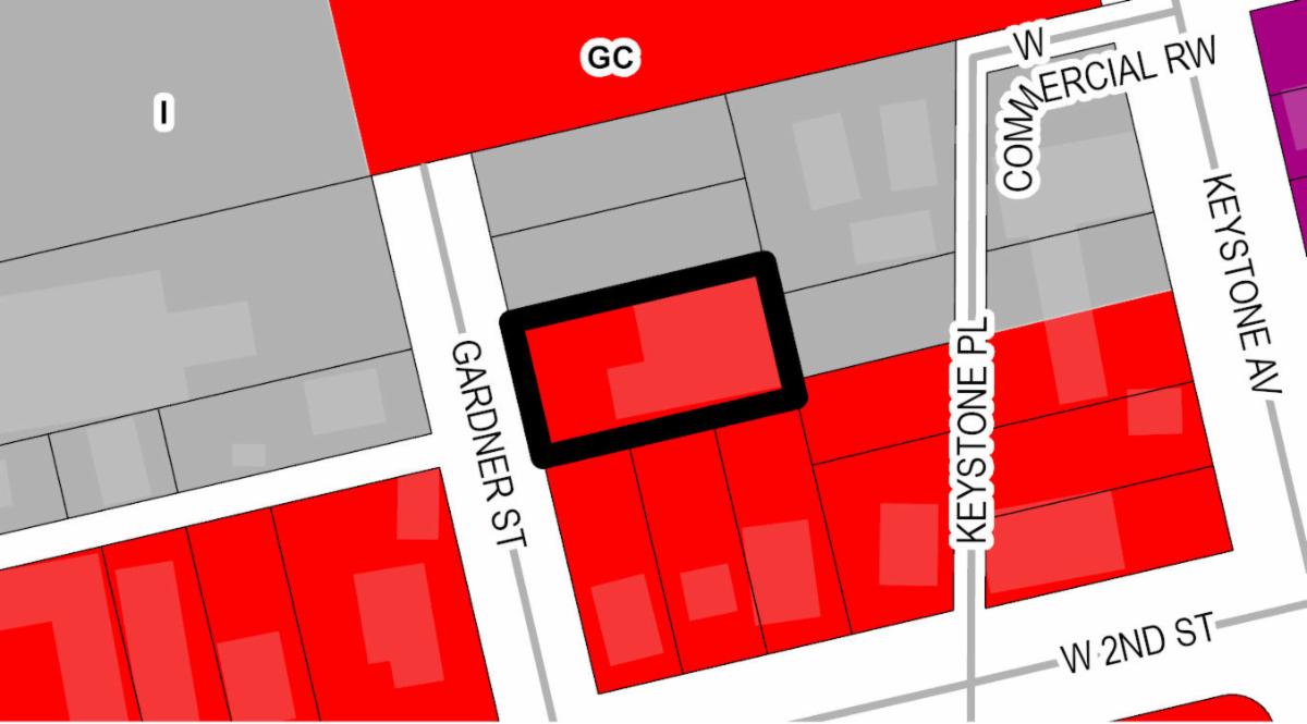 Map of subject site on Gardner St