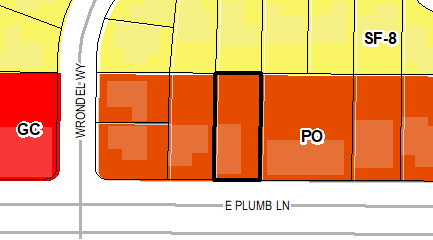 Located on the north side of Plumb Lane just east of its intersection with Wrondel Way