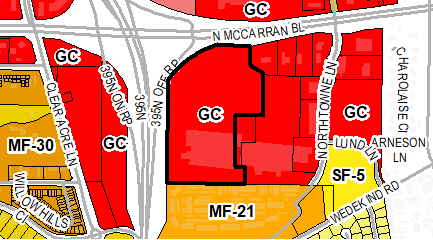 Located at the southeast corner of North McCarran Boulevard and US Highway 395 offramp