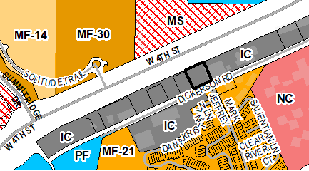 Located on north side of Dickerson Road at its intersection with Rissone Lane