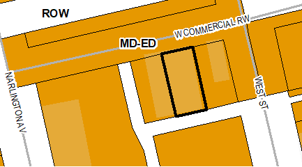 Location Map: located on south side of West Commercial Row, west of its intersection with West Street.