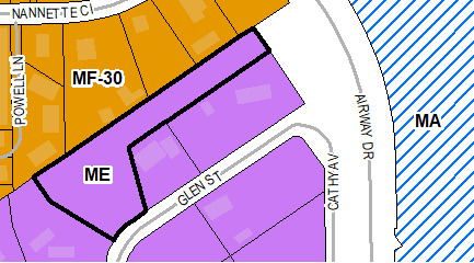 Located on the north side of Glen Street west of its intersection with Cathy Avenue
