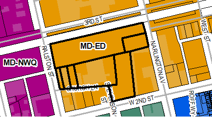Located on south side of Union Pacific railroad track between Ralston Street and North Arlington Avenue