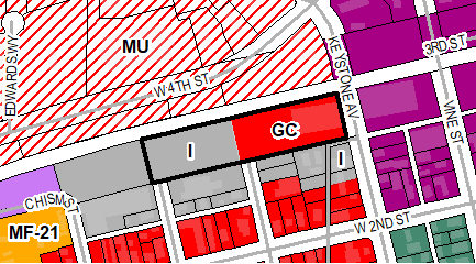 Location Map: located on the west side of Keystone Avenue, north of its intersection with West Second Street.