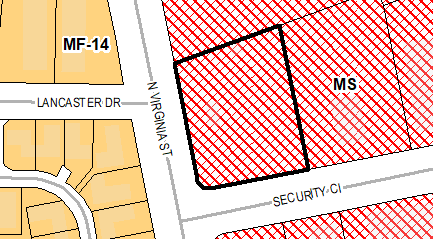Located at the northeast corner of North Virginia Street and Security Circle