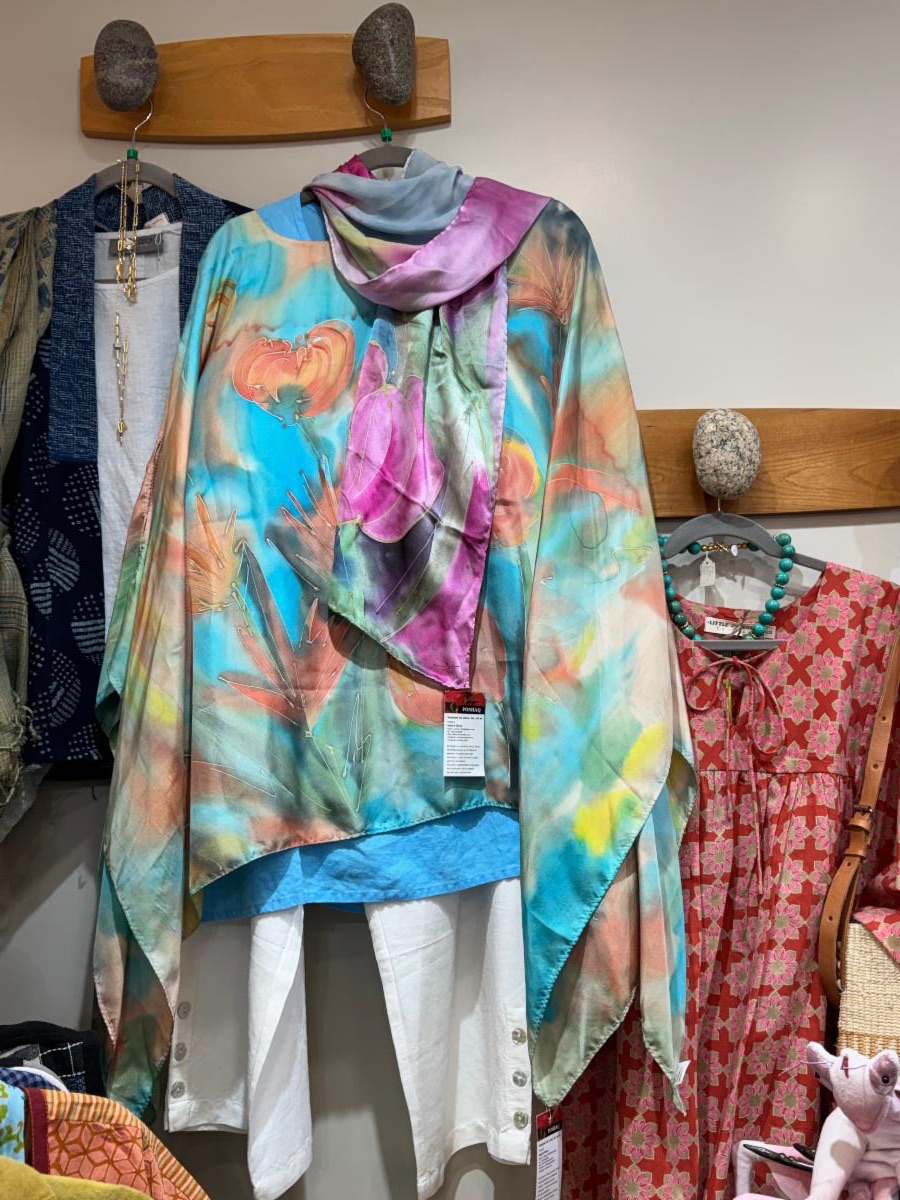 Hand painted silk