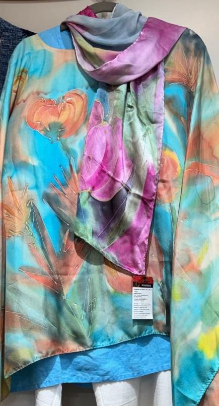 Hand painted silk