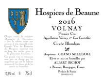 Hospices Volnay Blondeau 2016 label