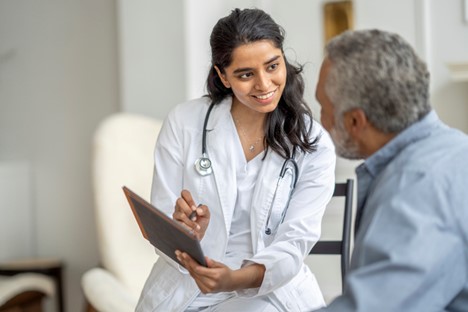 HC Worker Shares Chart with Listening Patient
