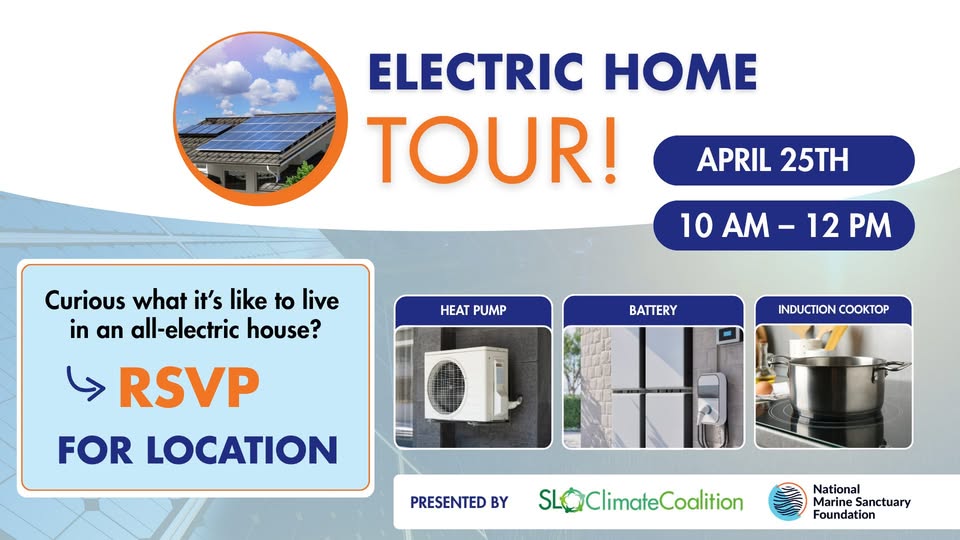 Flyer for Home Electric Tour in San Luis Obispo on April 25