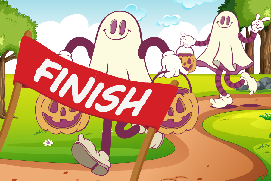 running ghost cartoons