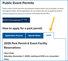 image of Park and Recs event tab
