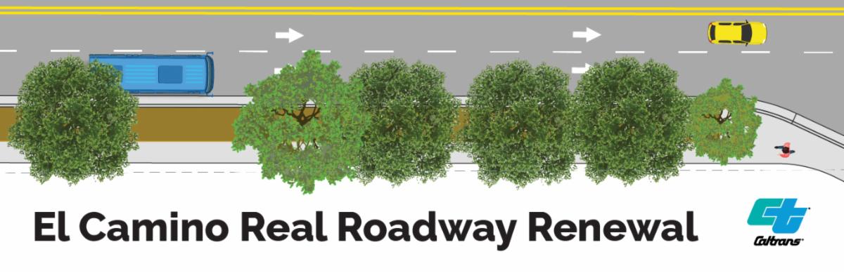 aerial drawing of street and trees