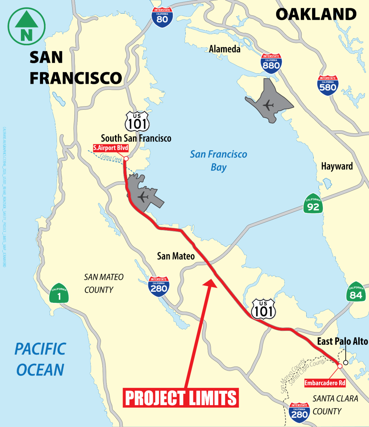 project limits to US101 rehab project