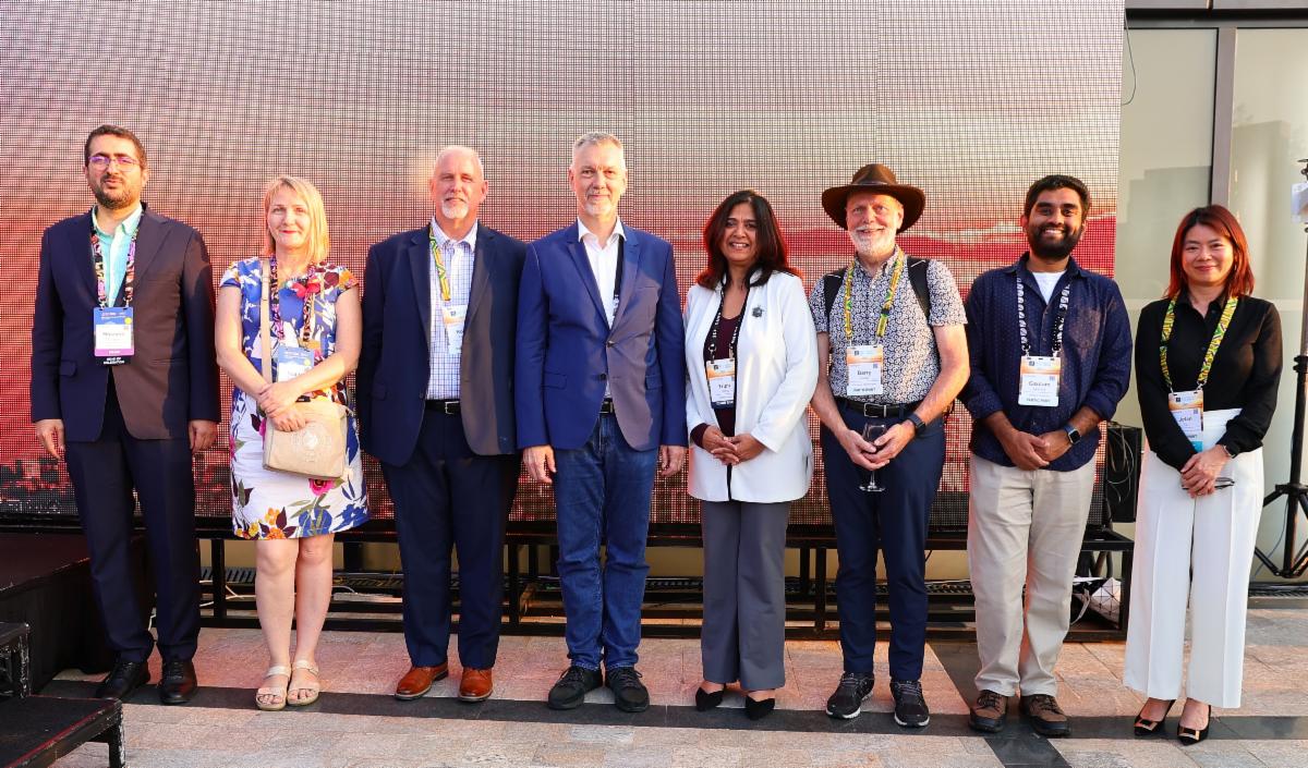 Photo from the ceremony recognizing the in-person and virtual Working Group Chairs