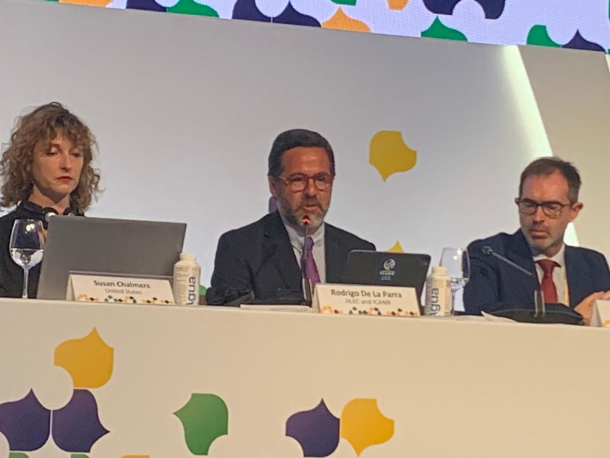 Rodrigo de la Parra, ICANN’s Vice President for Latin America and the Caribbean, at the NetMundial+10 meeting. 