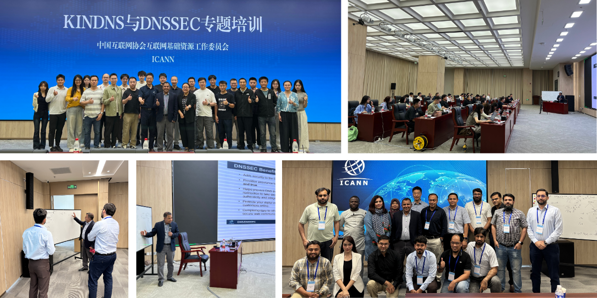 A collage of photos showing ICANN’s involvement and participation in various technical engagement events in the APAC region.