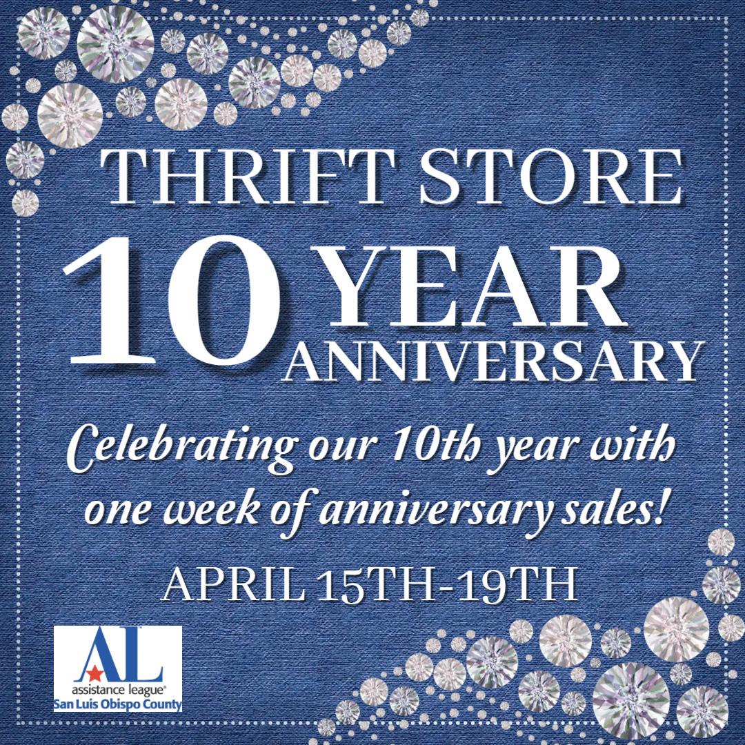 Thrift Store 10th Anniversary April 15-19