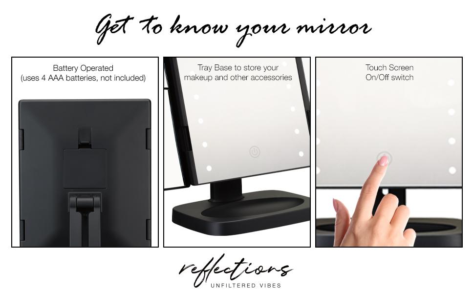 Conair Reflections TriPanel LED Lighted Vanity Makeup Mirror