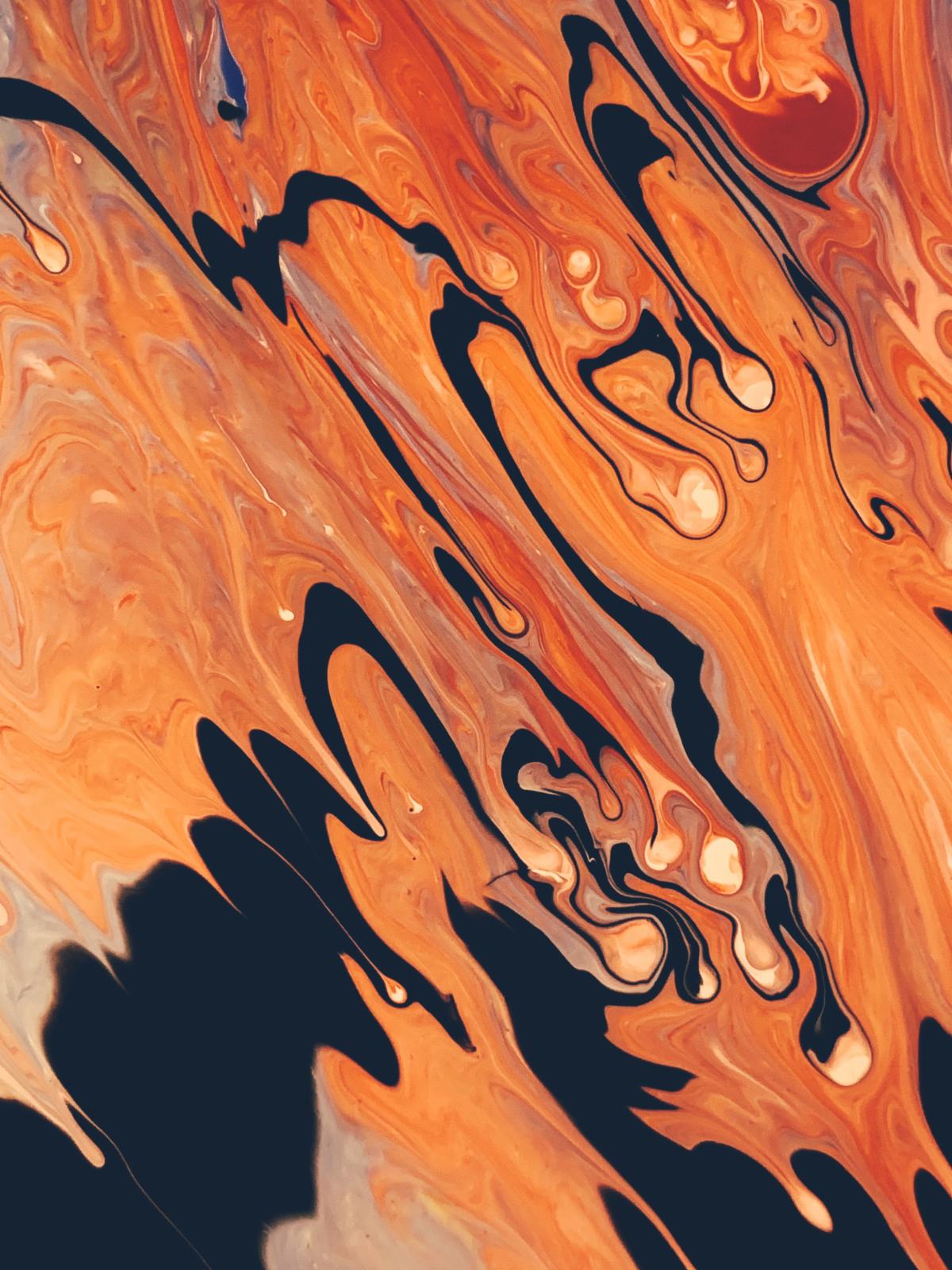 Abstract art - black and orange