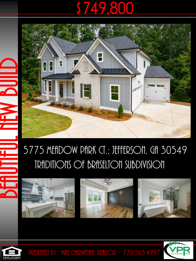 New Build in SoughtAfter Traditions of Braselton Subdivision