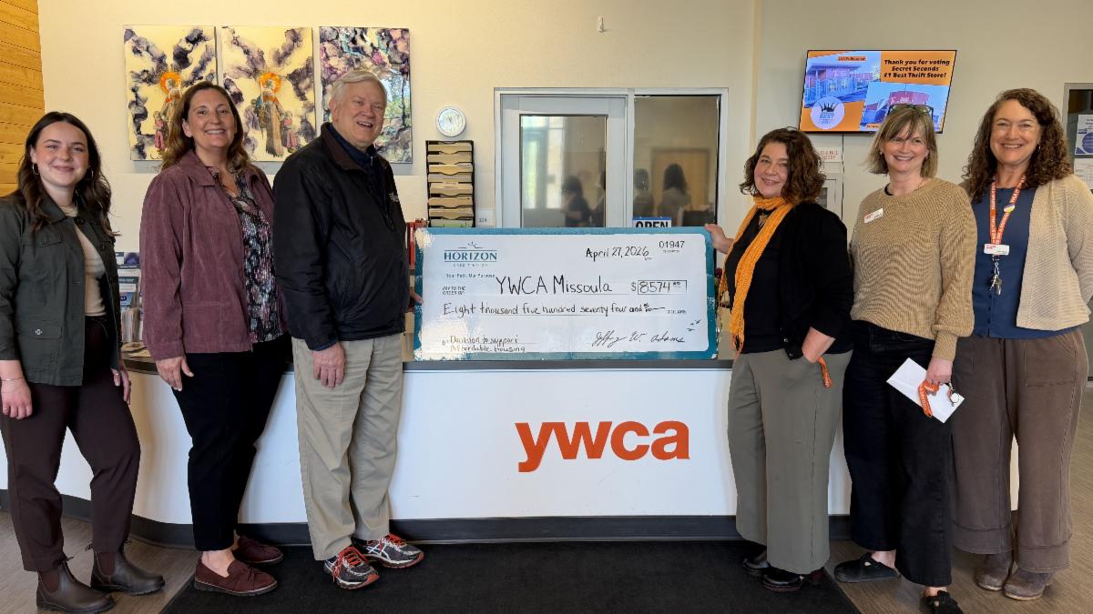 Horizon CU makes a donation to YWCA Missoula
