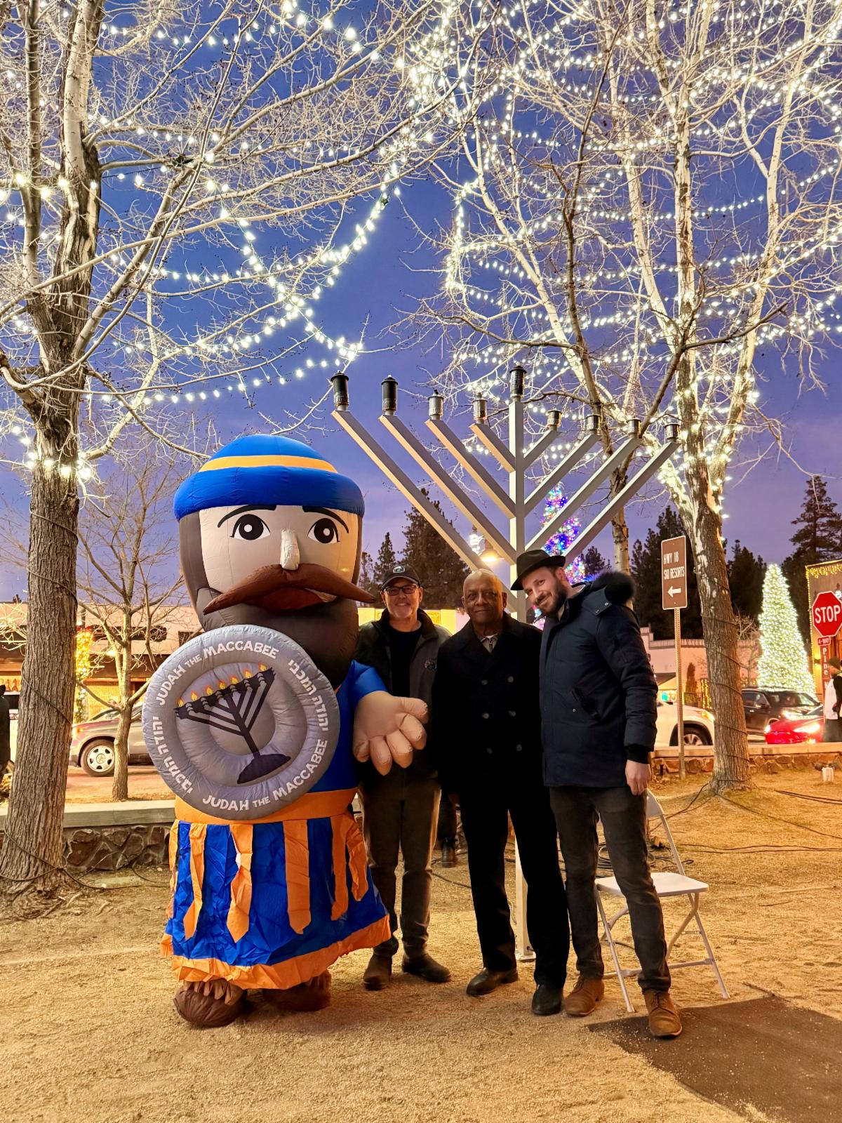 2025 Menorah Lighting Mayor Putz with Councilmember Hicks and Rabbi Bernstein