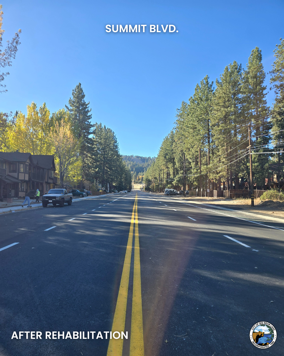 Summit Boulevard after pavement rehabilitation