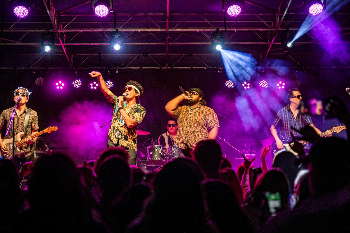 Bruno Mars cover band 24K Magic performing