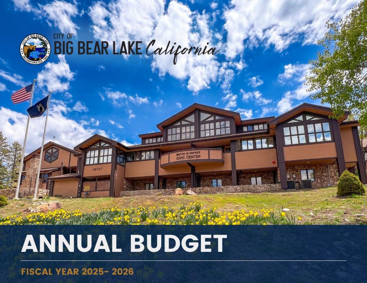 Image of City of Big Bear Lake Fiscal Year 2025-26 Budget Book Cover
