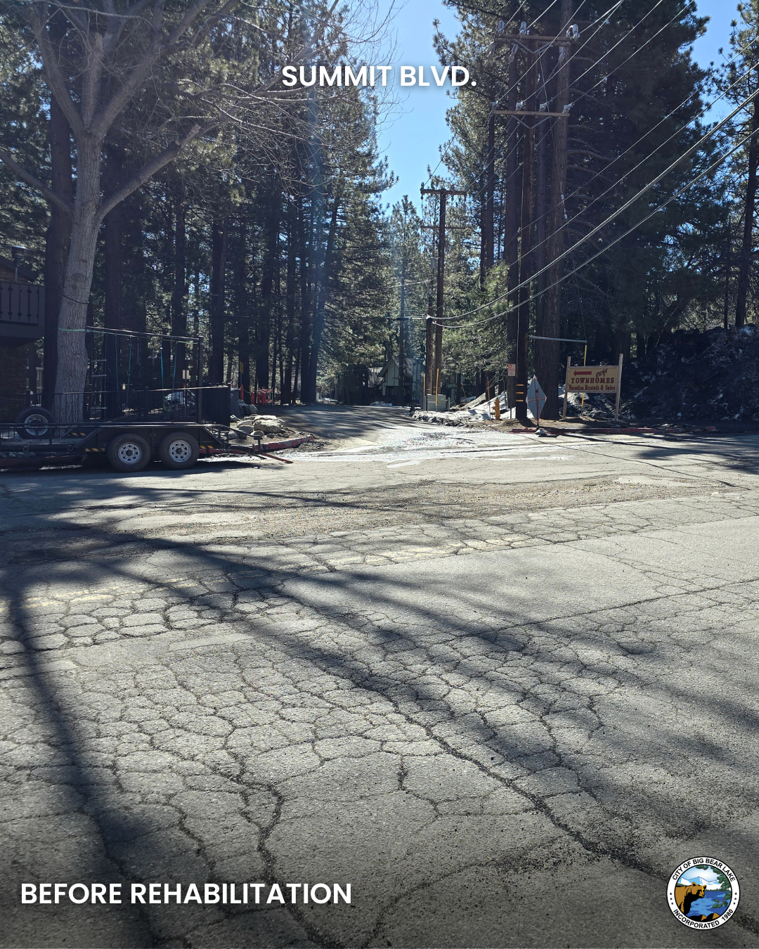 Summit Boulevard before pavement rehabilitation