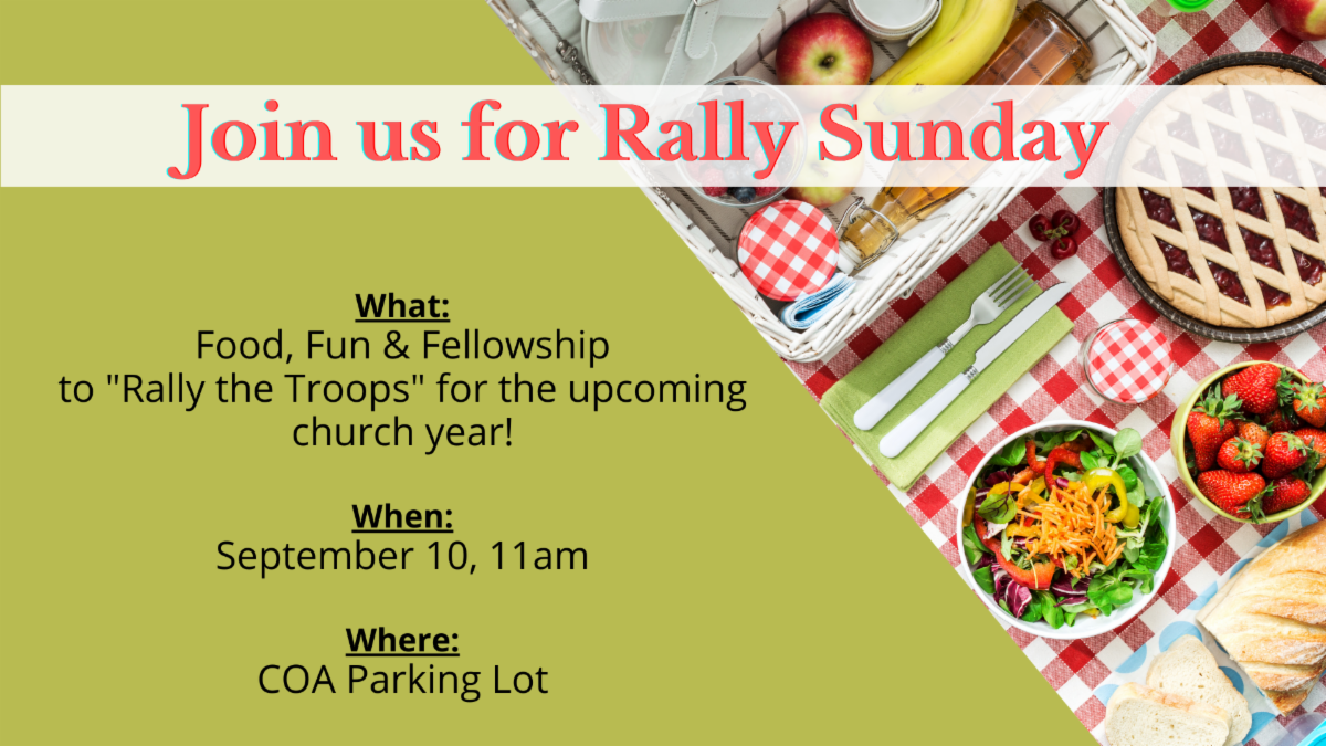 COA HOPES AND NOTES - Rally Sunday Potluck after Church!