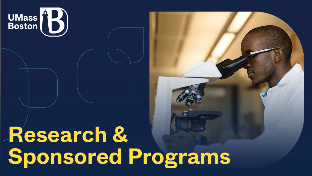 ORSP newsletter banner with a student looking into a microscope