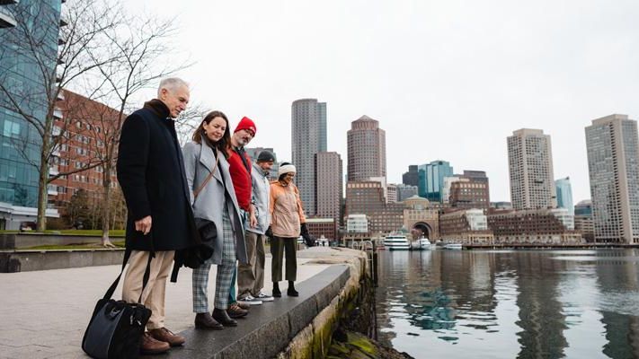 Boston skyline and water