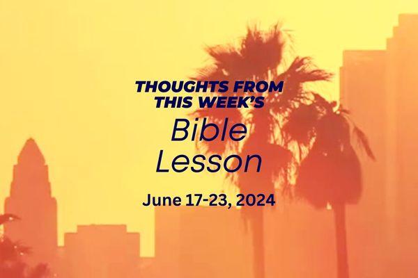 This week's Bible Lesson
