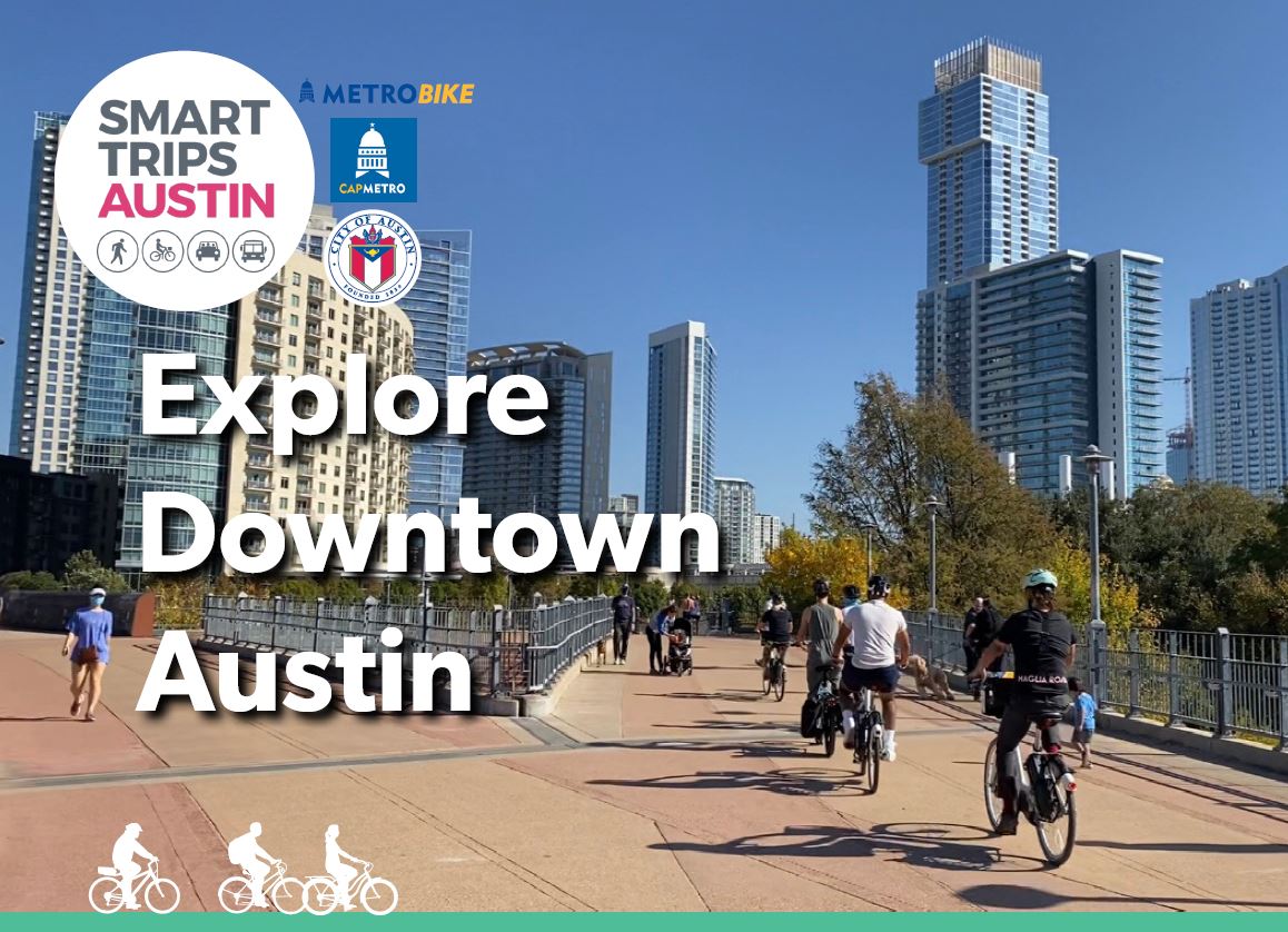 People riding bikes exploring downtown Austin 