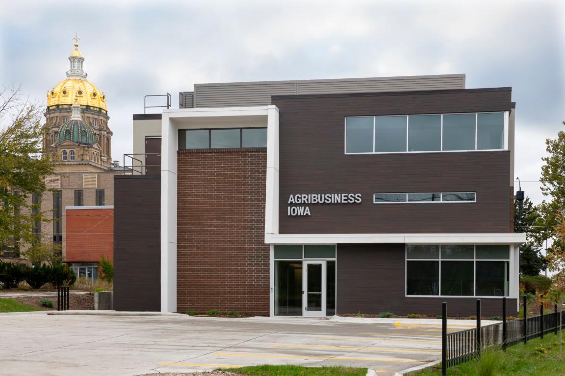 Agribusiness building with capitol in background
