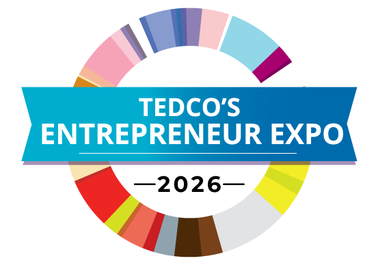 TEDCO’s Entrepreneur Expo 2026 logo featuring a multicolored circular design surrounding a blue banner with the text “TEDCO’s Entrepreneur Expo” and “2026” below.