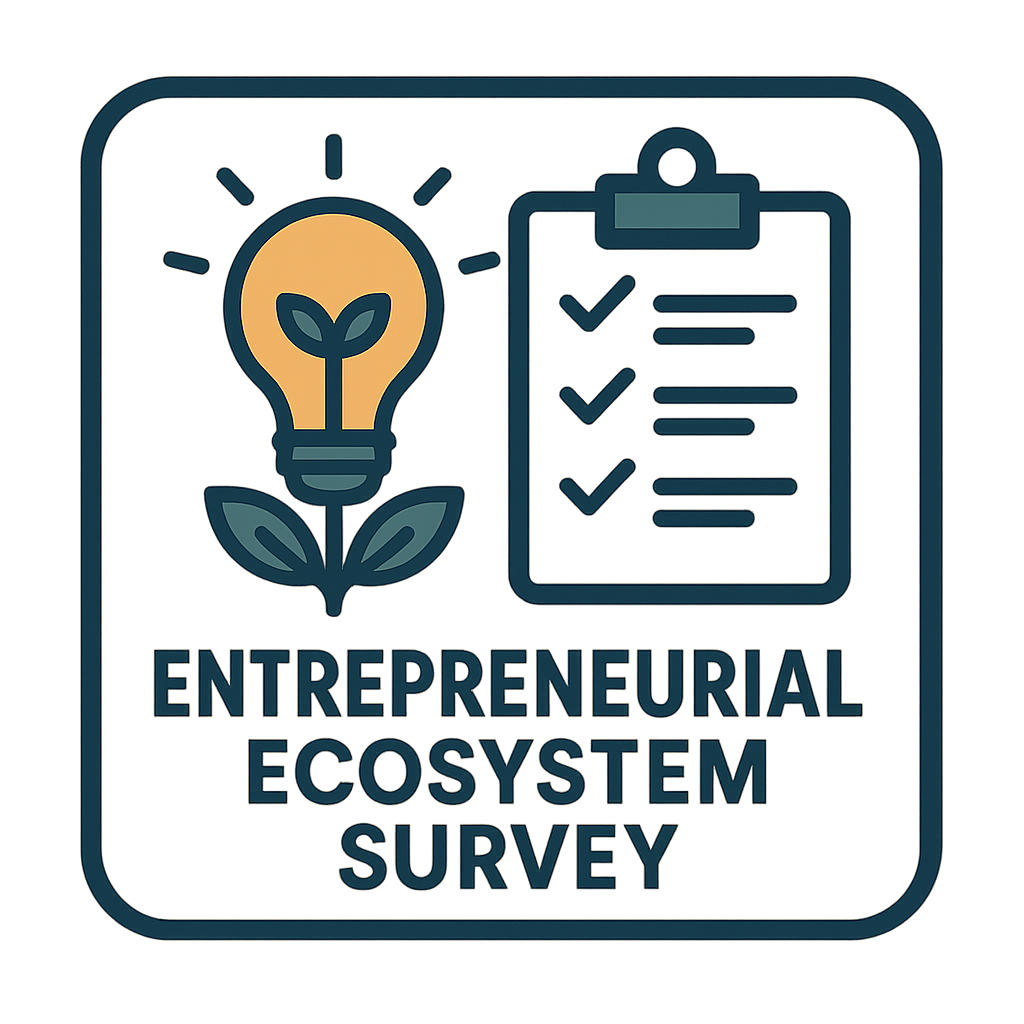 Light bulb with checklist. Entrepreneurial Ecosystem Survey