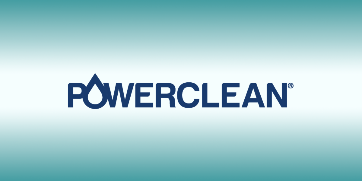 PowerClean Logo on Teal Gradient