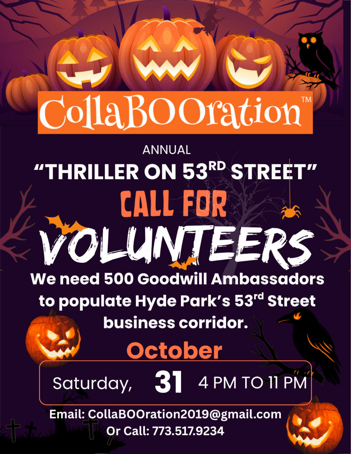 Call for Halloween Volunteers