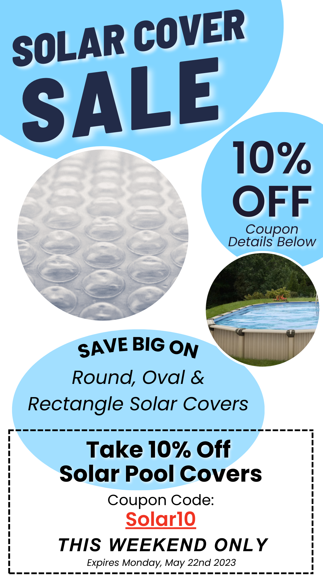 10 off Solar Covers ☀️ Solar Covers starting at 65.69. Open this email