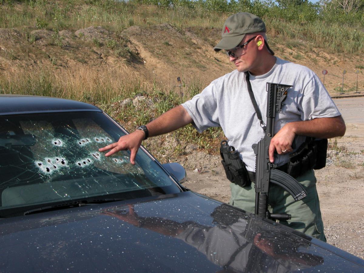 Rifle ballistics on vehicle
