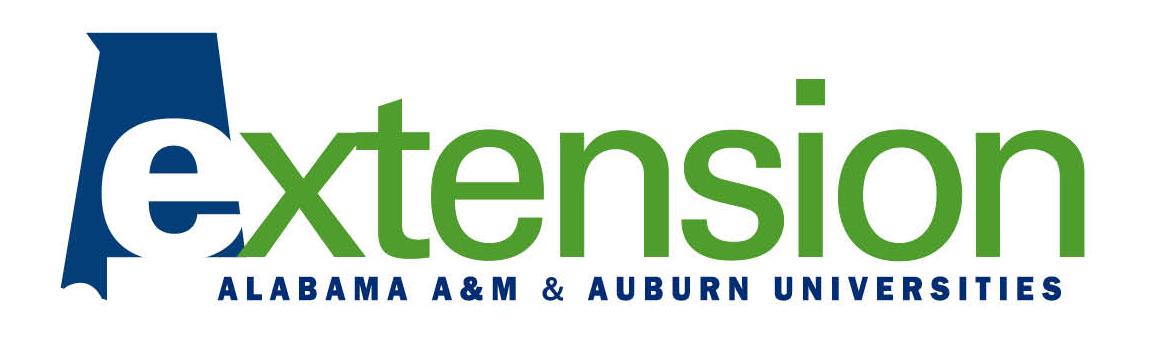 Green Alabama Cooperative Extension System logo. Alabama A&M and Auburn Universities