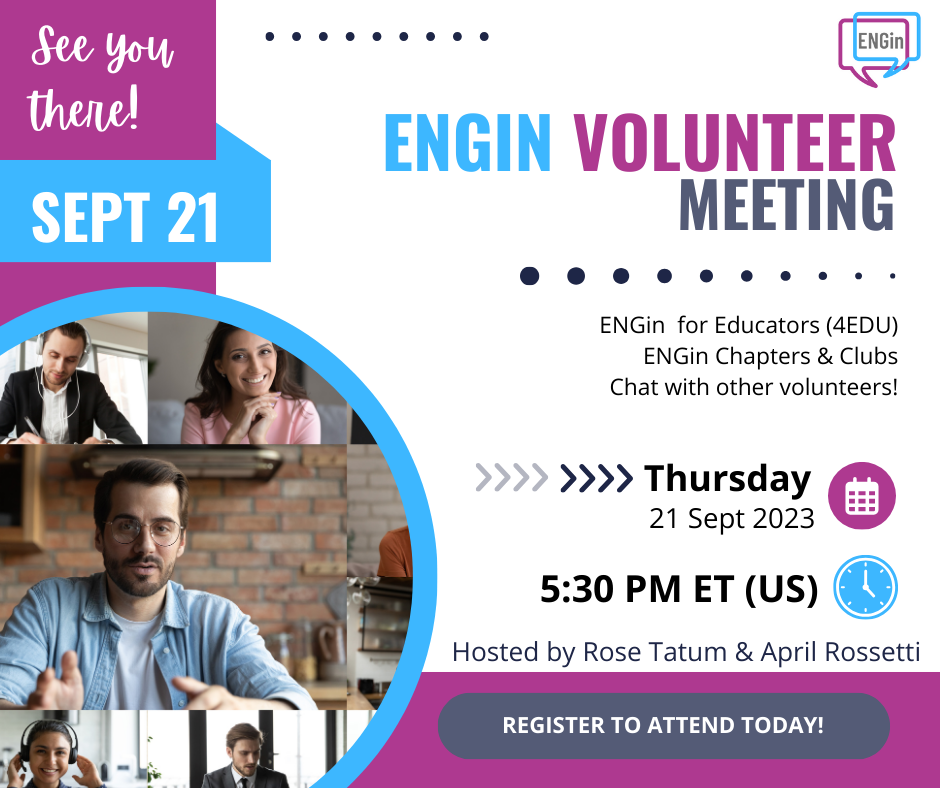 Dear ENGin volunteer, Please read the latest from ENGin 💙💛