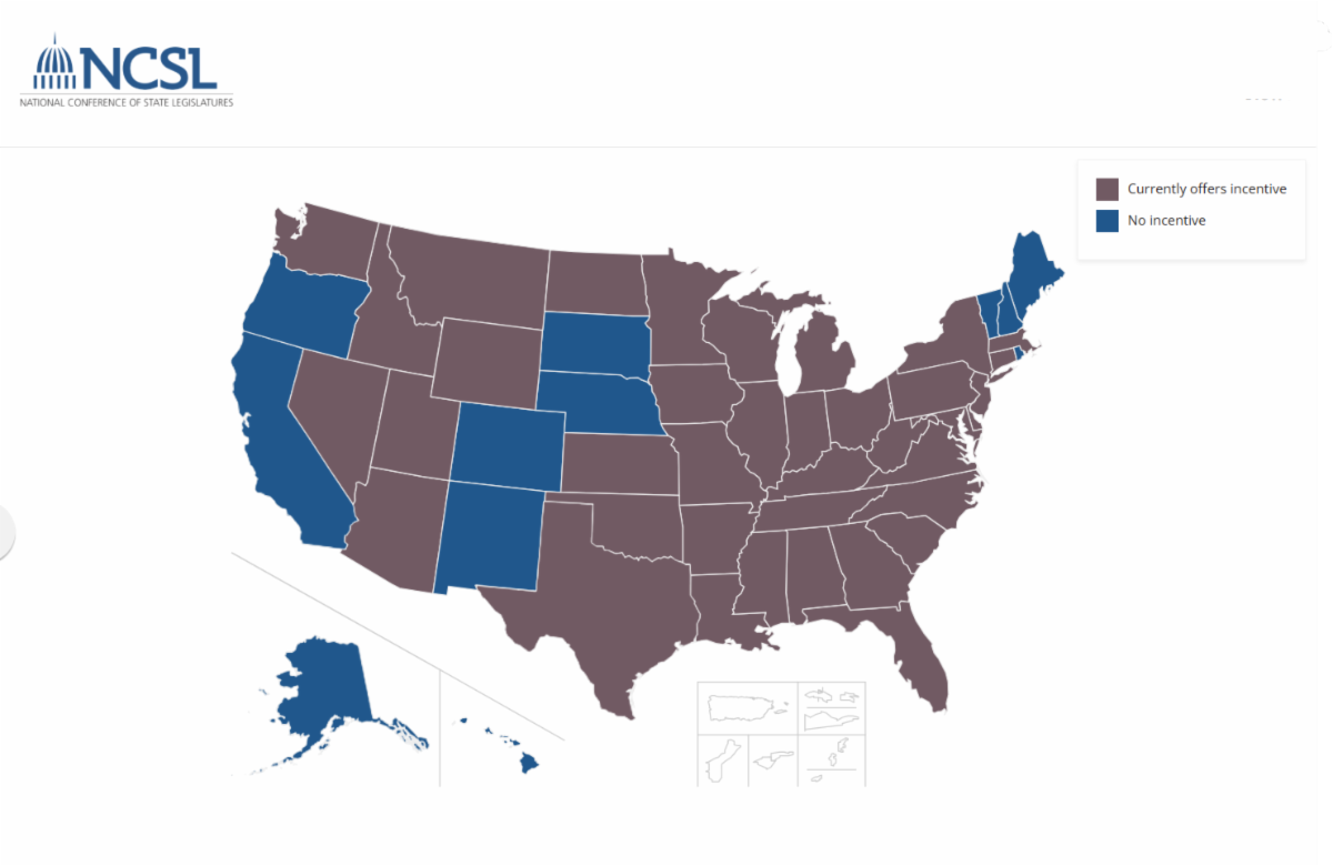 data centers incentives map