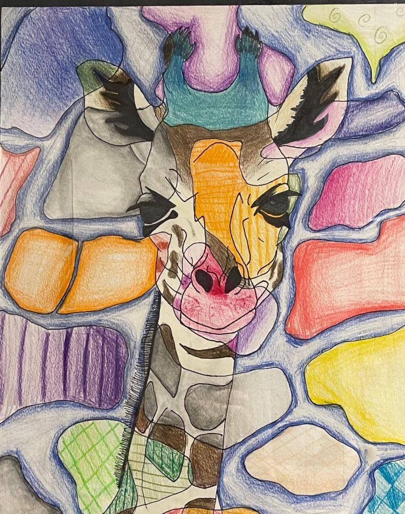 giraffe water color painging